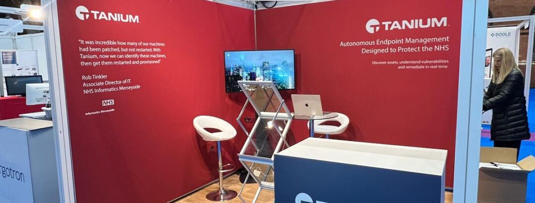 Tanium - HETT North 25 - Manchester Central 5 Tanium hett 25 manchester central exhibition stand expositionists 2