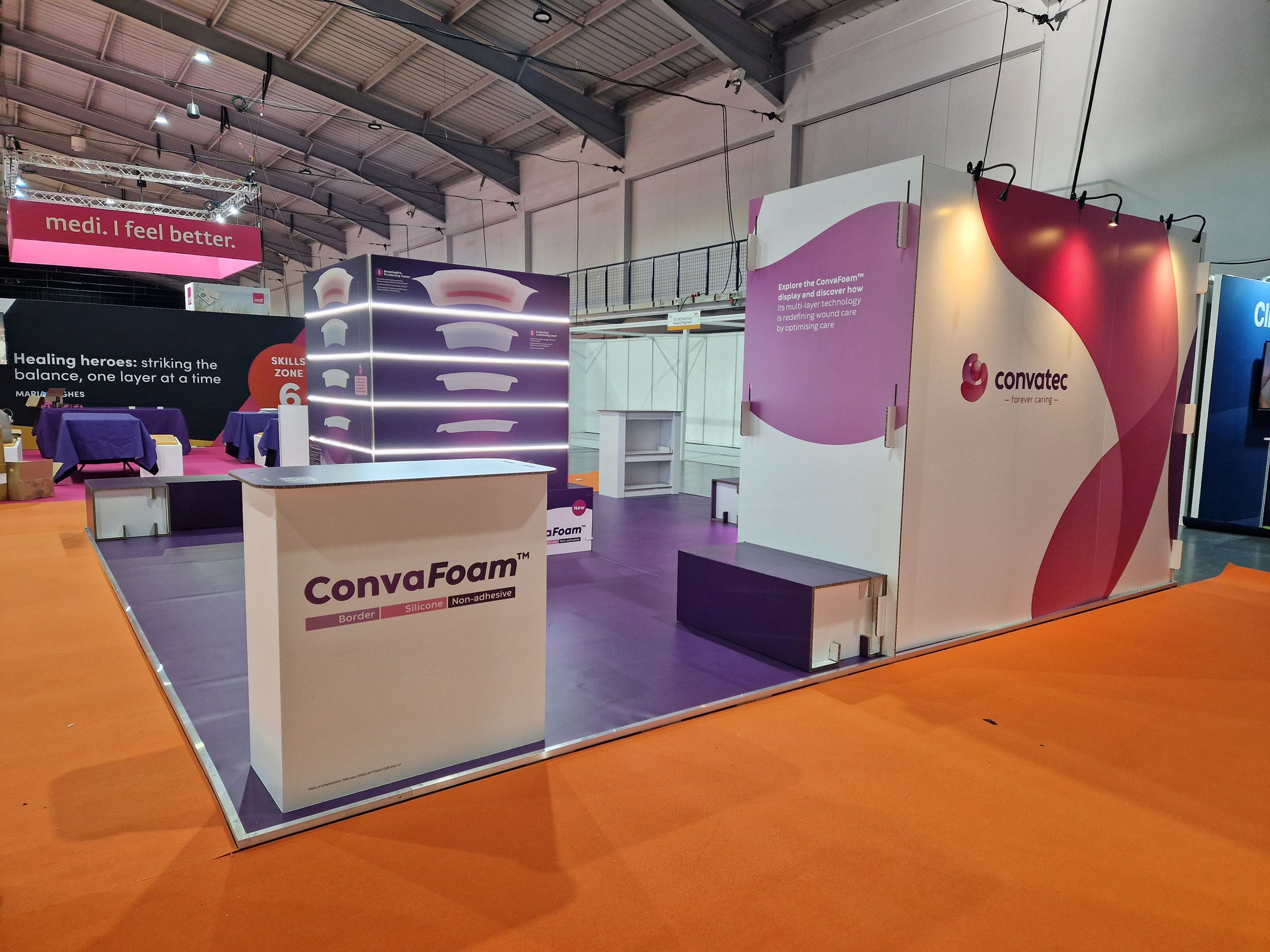 Eco-Friendly Exhibition Stands Leading the Way for 2026 6 convatec sustainable exhibition stand cardboard ecostands by expositionists 2