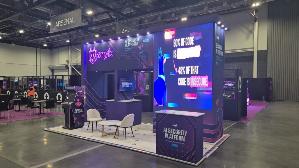 Snyk - Black Hat Europe 2025 - ExCeL London 11 snyk exhibition stand black hat europe excel london expositionists 4