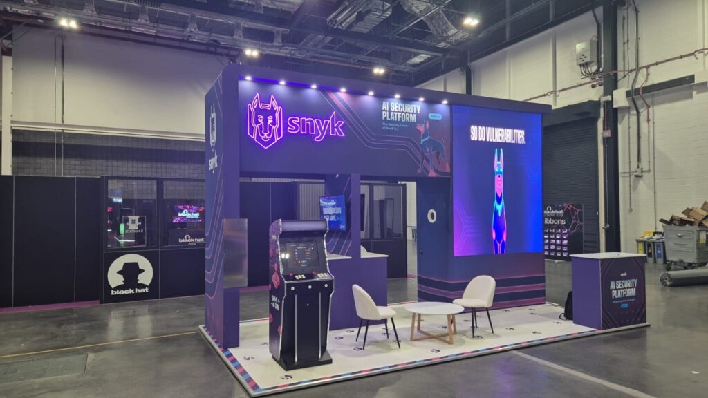 Snyk - Black Hat Europe 2025 - ExCeL London 10 snyk exhibition stand black hat europe excel london expositionists 5