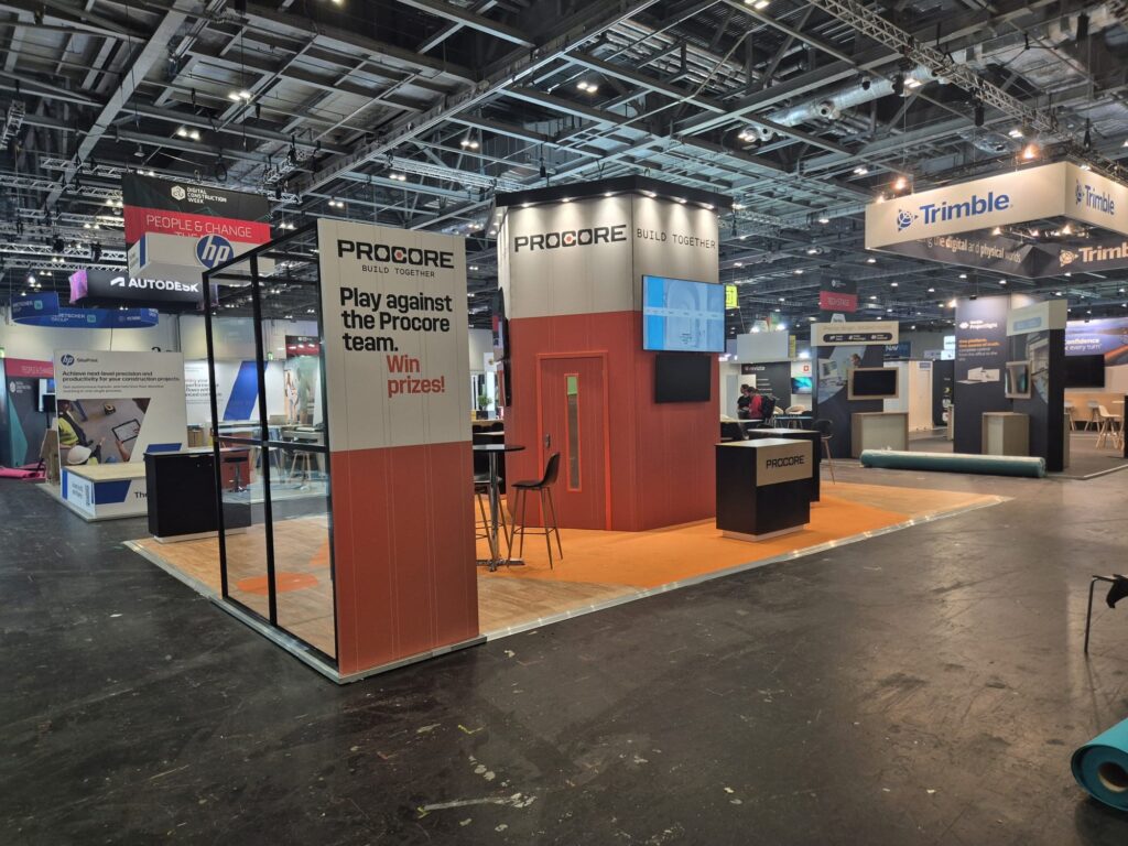 Procore - Digital Construction Week 2026 - ExCeL London 8 procore digital construction week excel london exhbition stand expositionists 6