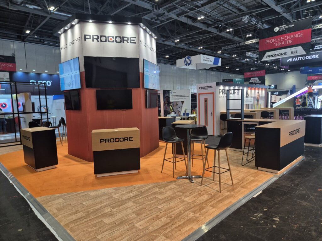 Procore - Digital Construction Week 2026 - ExCeL London 7 procore digital construction week excel london exhbition stand expositionists 7